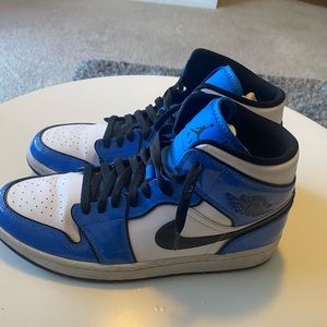 High Top Jordan 1s, Signal Blue, Size 9.5